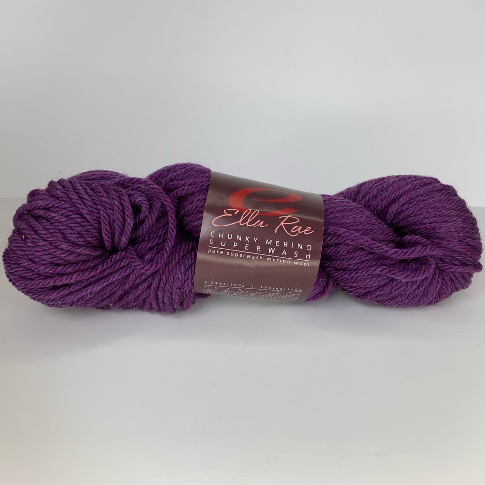 lot of 3 amethyst ella rae chunky merino yarn